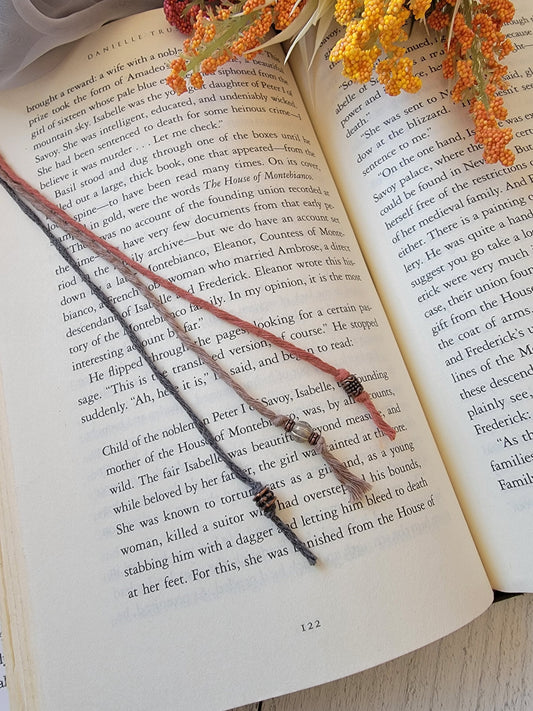 Minimalist Bookmark Set of 3, Simple Reader Gift, Minimal Life, Cotton Cord Bookmarker, Book Lover Gift, Teacher Gift,