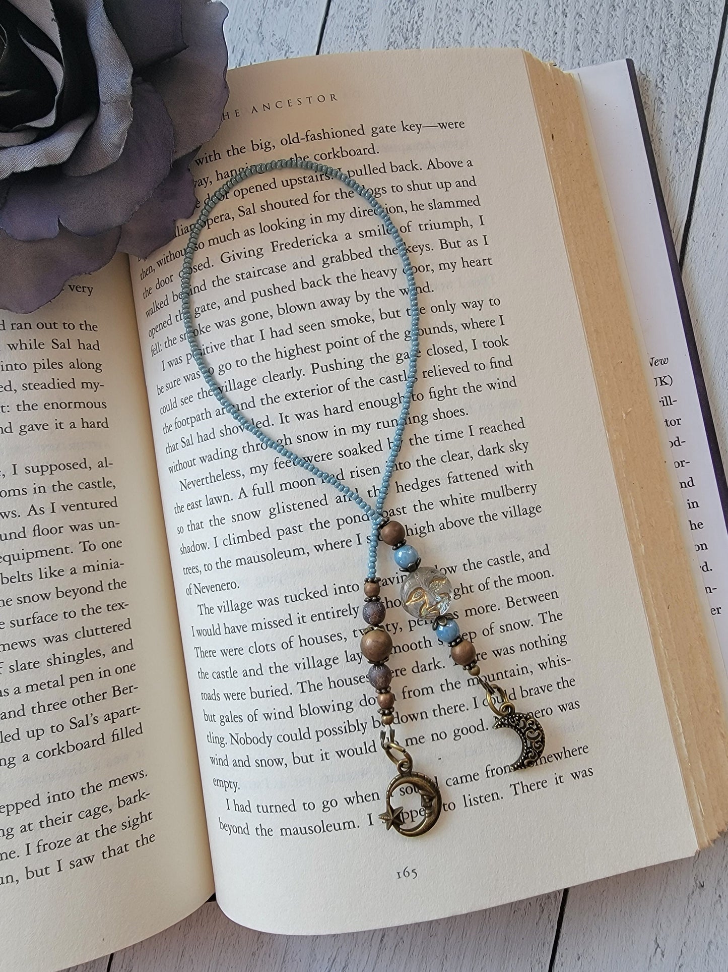 Man in Moon Bookmark, Moon Face Bookmark, Boho Bookmark, Book Lover Gift