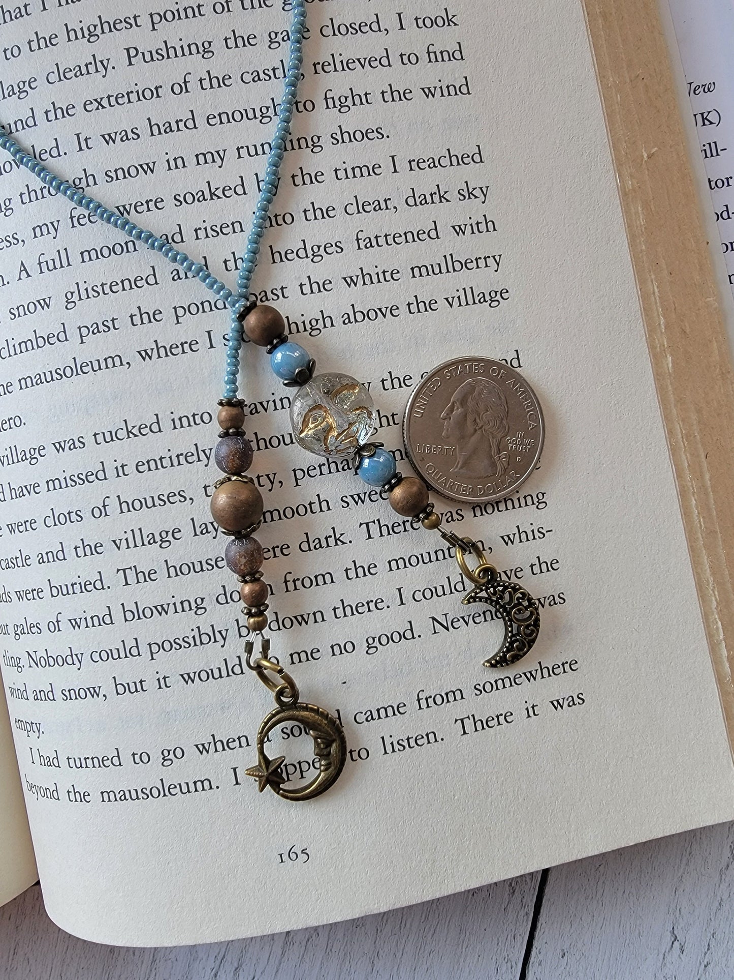 Man in Moon Bookmark, Moon Face Bookmark, Boho Bookmark, Book Lover Gift