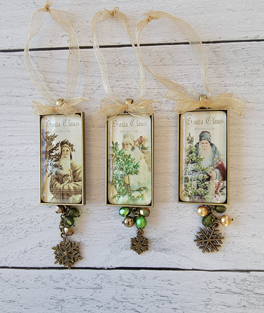 Holiday Ornaments, Your Choice of Vintage Style Santa Ornaments, Father Christmas Decor, Christmas Decorations, Christmas Gifts