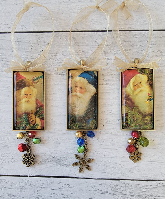 Holiday Ornaments, Your Choice of Vintage Style Santa Ornaments, Father Christmas Decor, Christmas Decorations, Christmas Gifts