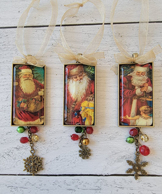 Holiday Ornaments, Your Choice of Vintage Style Santa Ornaments, Father Christmas Decor, Christmas Decorations, Christmas Gifts