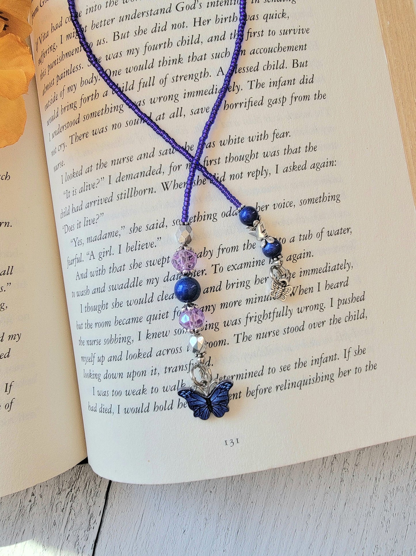 Whimsical Butterfly Beaded Bookmark: Perfect for Bookworms