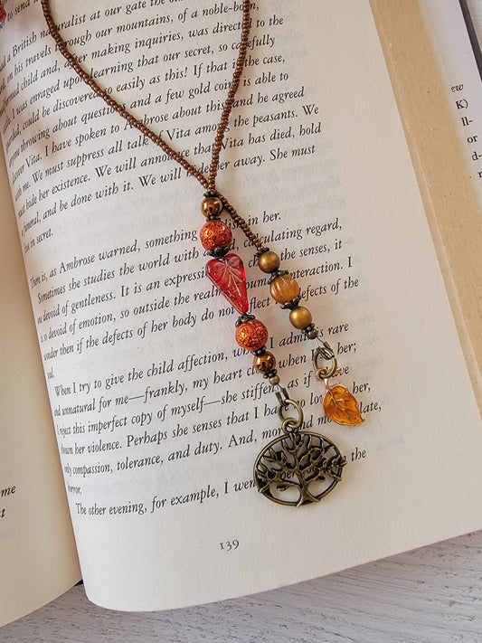 Unique Heart Leaf Bookmark with Autumn Theme - Perfect for Her