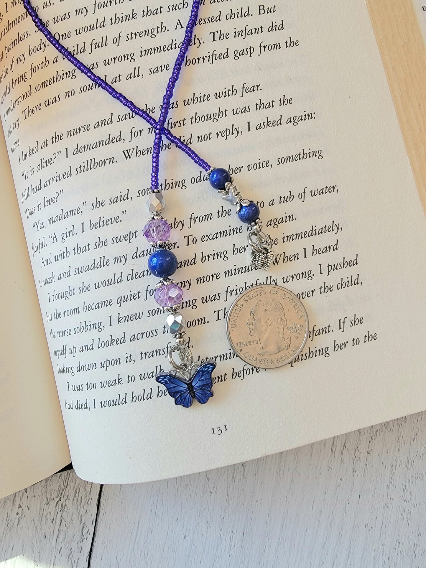 Whimsical Butterfly Beaded Bookmark: Perfect for Bookworms