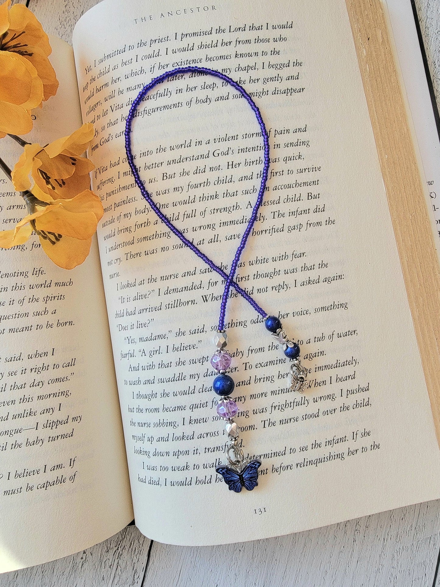 Whimsical Butterfly Beaded Bookmark: Perfect for Bookworms