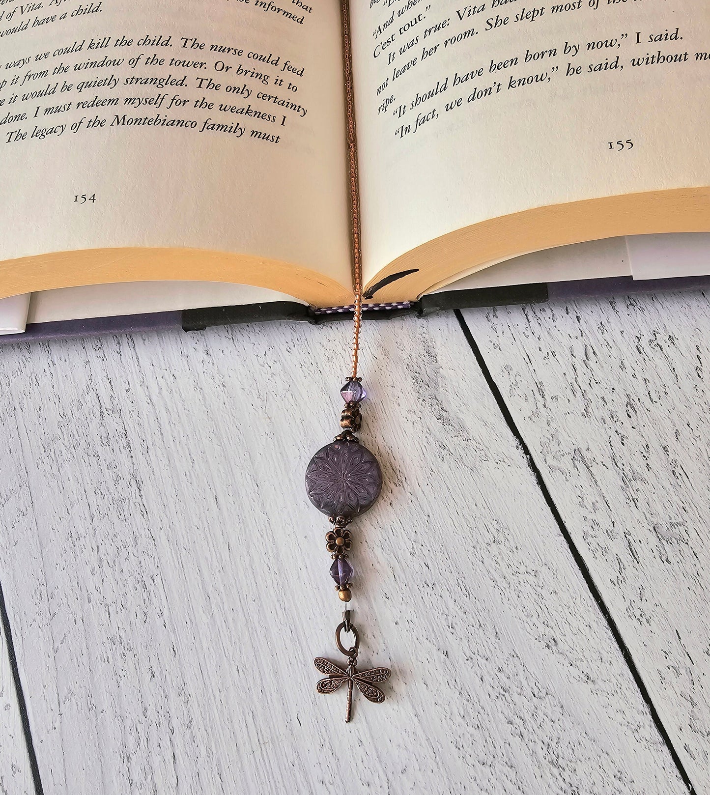 Dragonfly Bookmark, Boho Nature Bookmarker, Unique Reader Gift