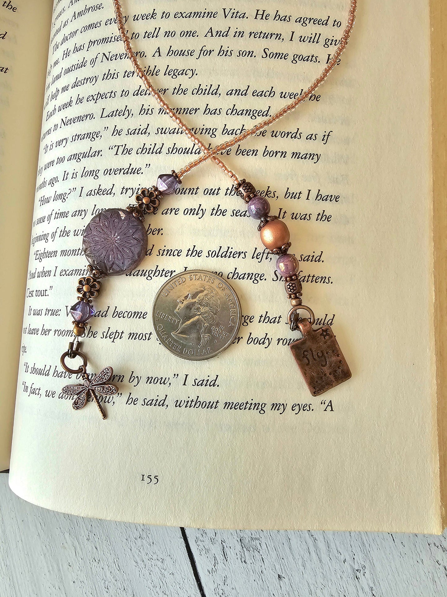 Dragonfly Bookmark, Boho Nature Bookmarker, Unique Reader Gift