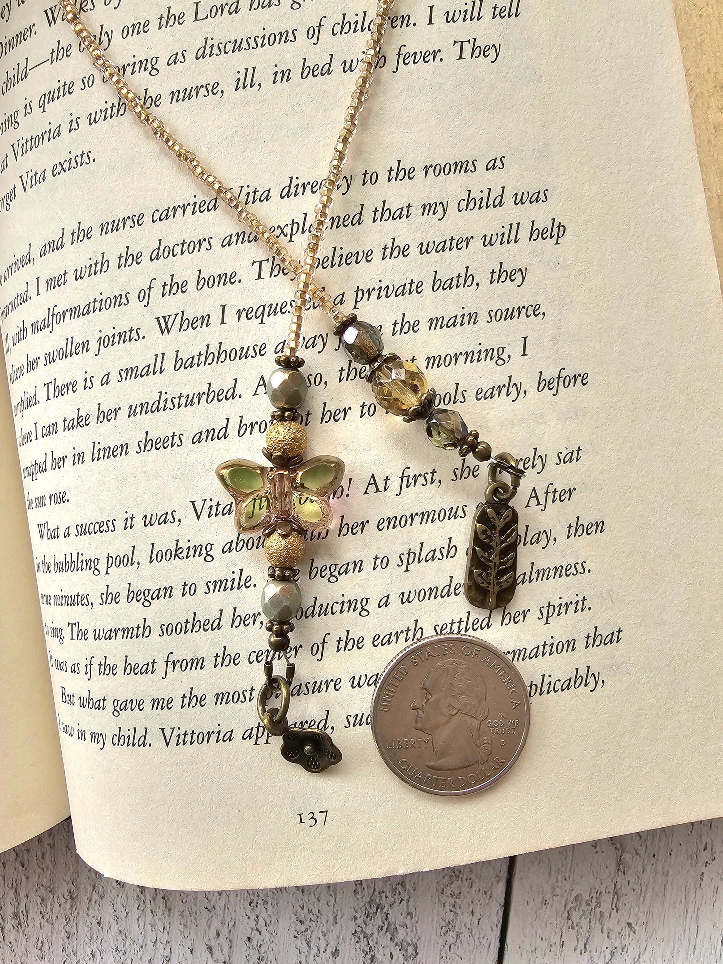 Glass Butterfly Beaded Bookmark, Book Lover Nature Gift - Perfect for Her