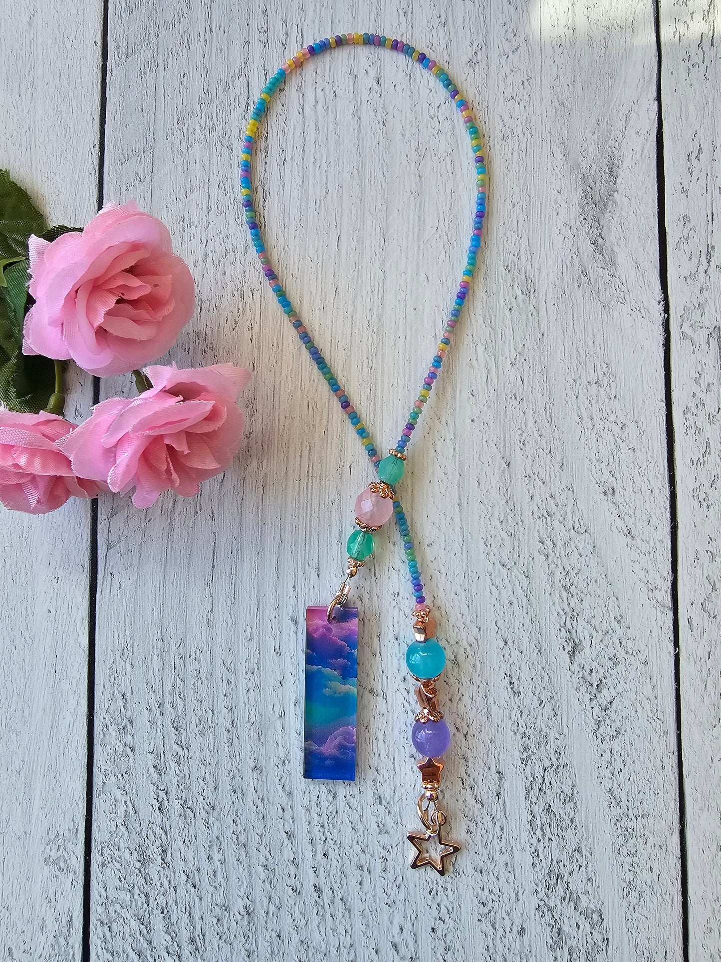 Pastel Skies Celestial Bookmark, Gift Idea For Readers