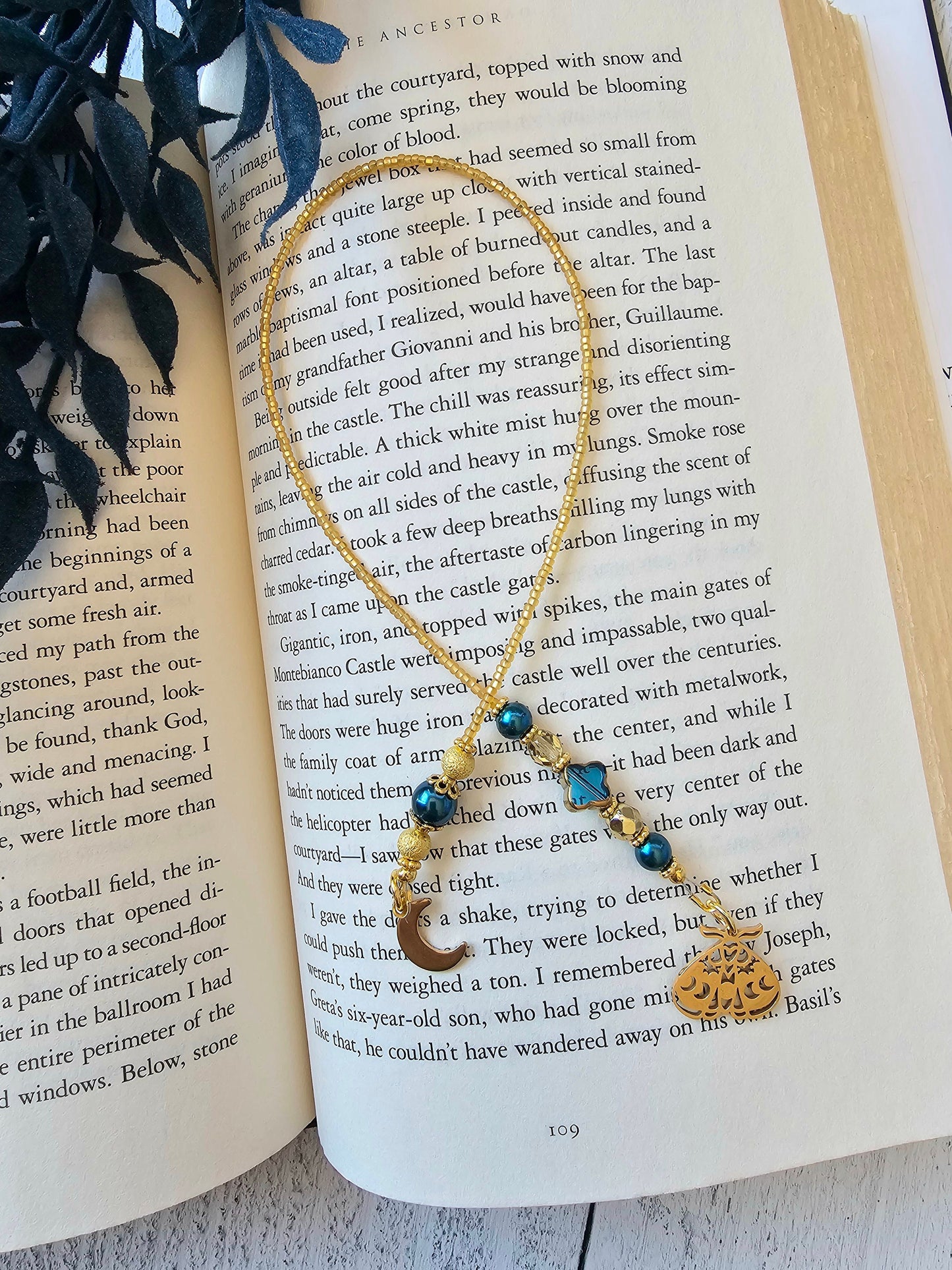 Moth Theme Bookmark, Insect or Moon Reader Gift