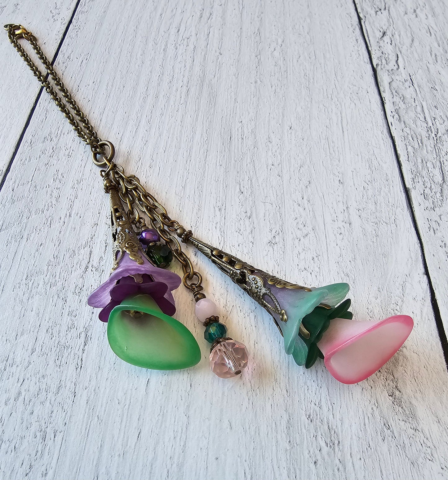 Boho Flower Car Charm, Hang on Read View Mirror, Gift for Her