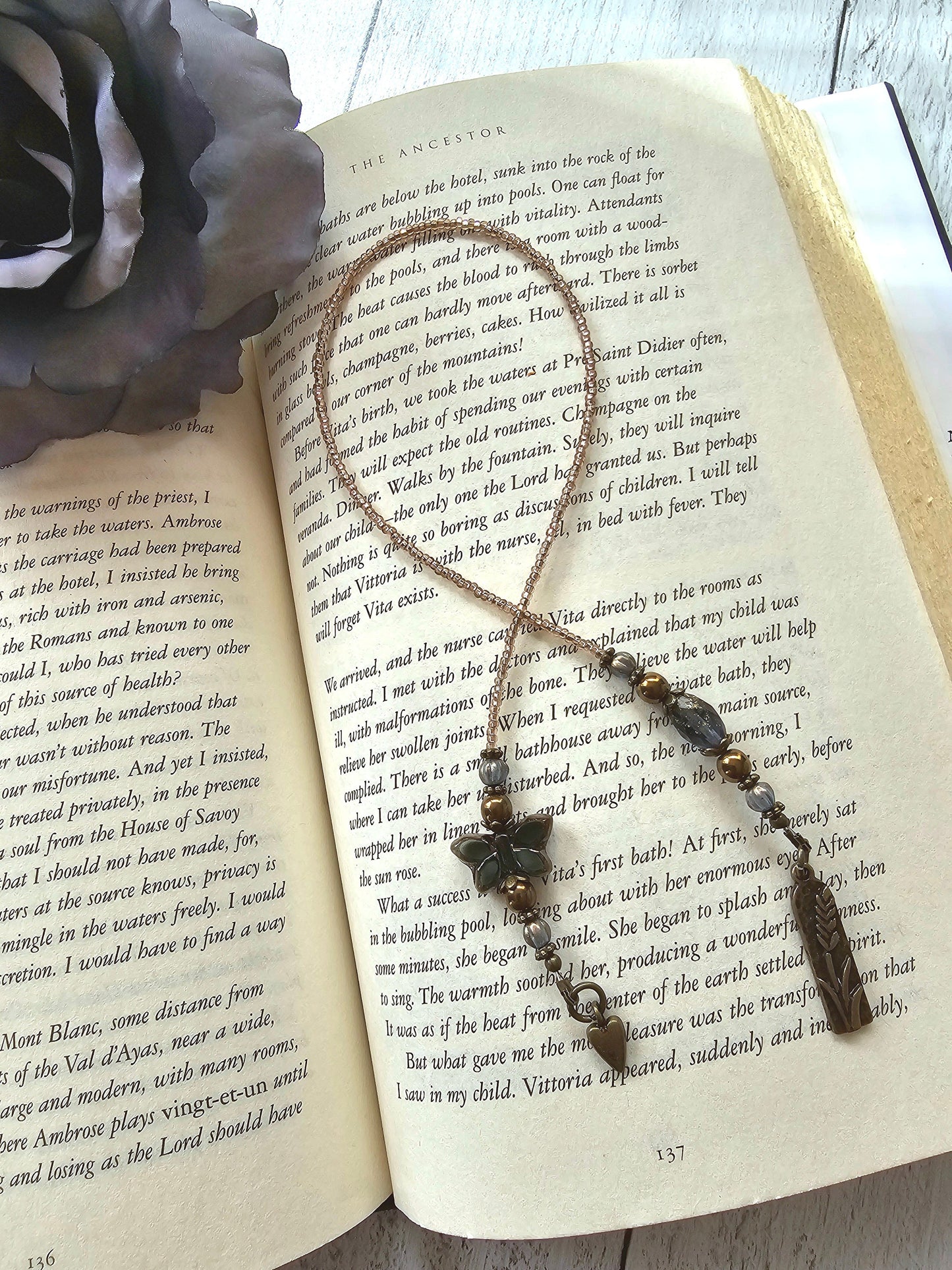 Glass Butterfly Beaded Bookmark, Book Lover Nature Gift - Perfect for Her