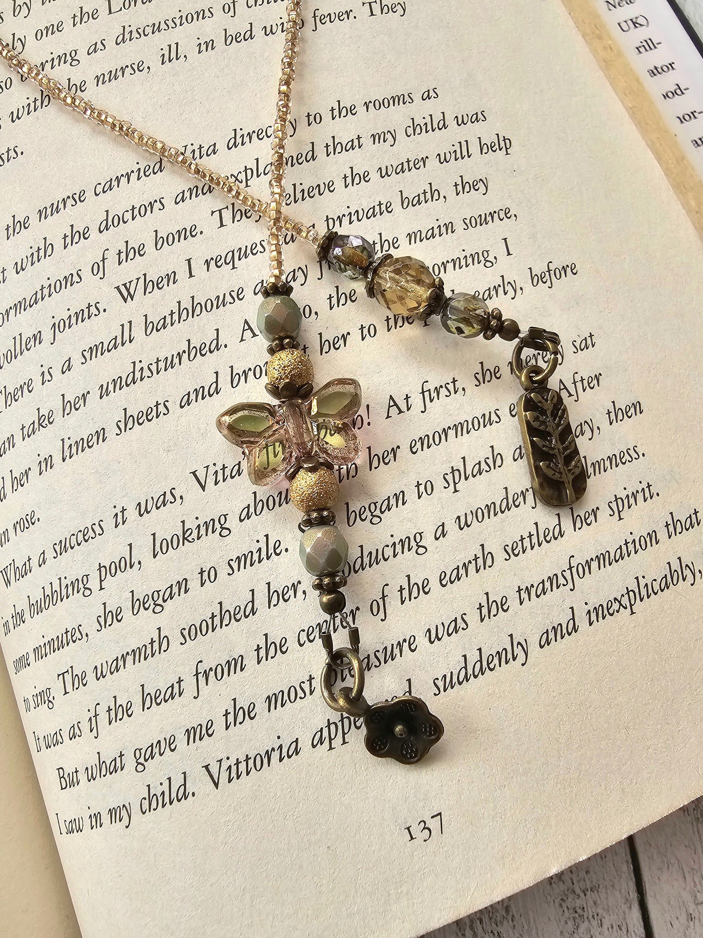 Glass Butterfly Beaded Bookmark, Book Lover Nature Gift - Perfect for Her