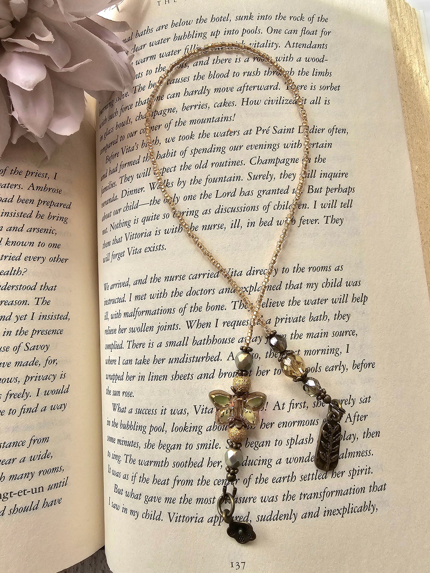 Glass Butterfly Beaded Bookmark, Book Lover Nature Gift - Perfect for Her