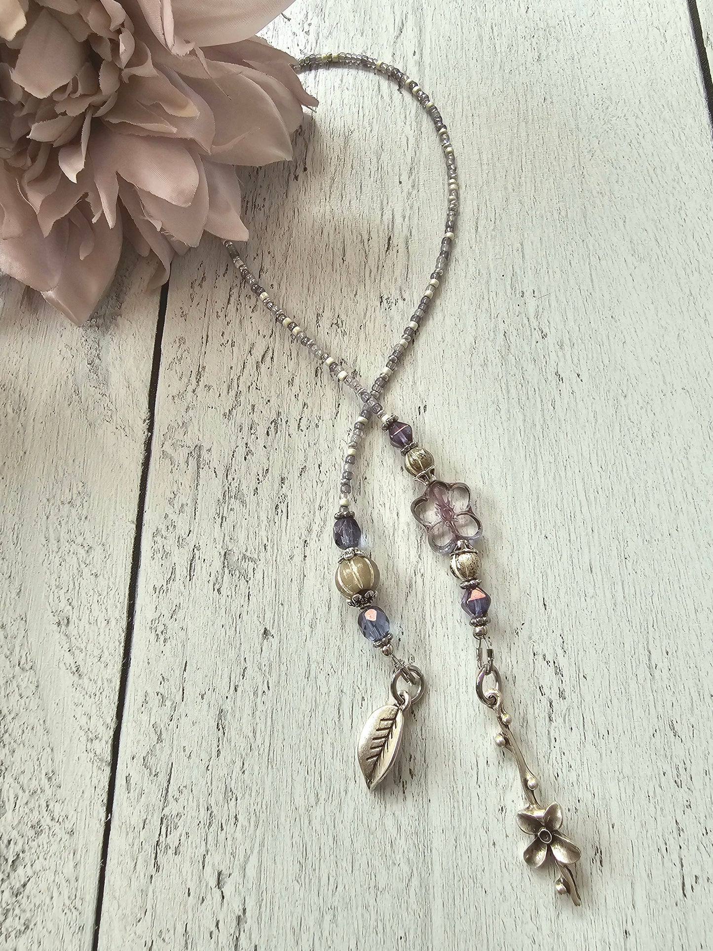 Flower Bookmark, Perfect Reader Gift, Lavender and Silver, Unique Bookworm Nature Gift