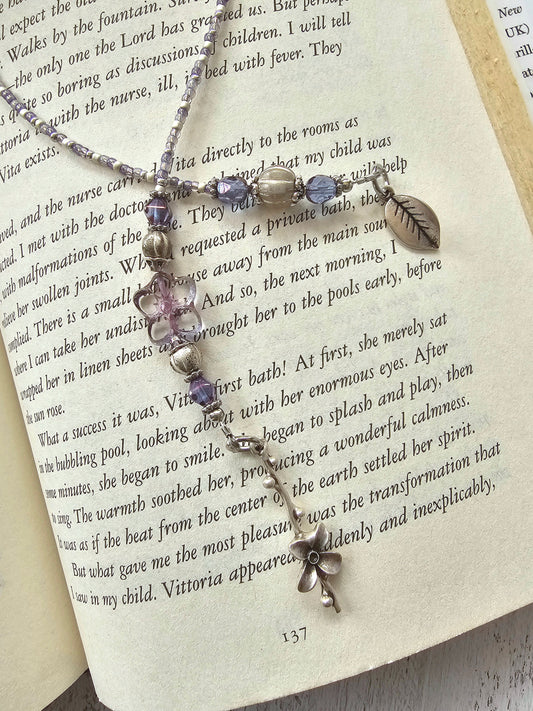 Flower Bookmark, Perfect Reader Gift, Lavender and Silver, Unique Bookworm Nature Gift