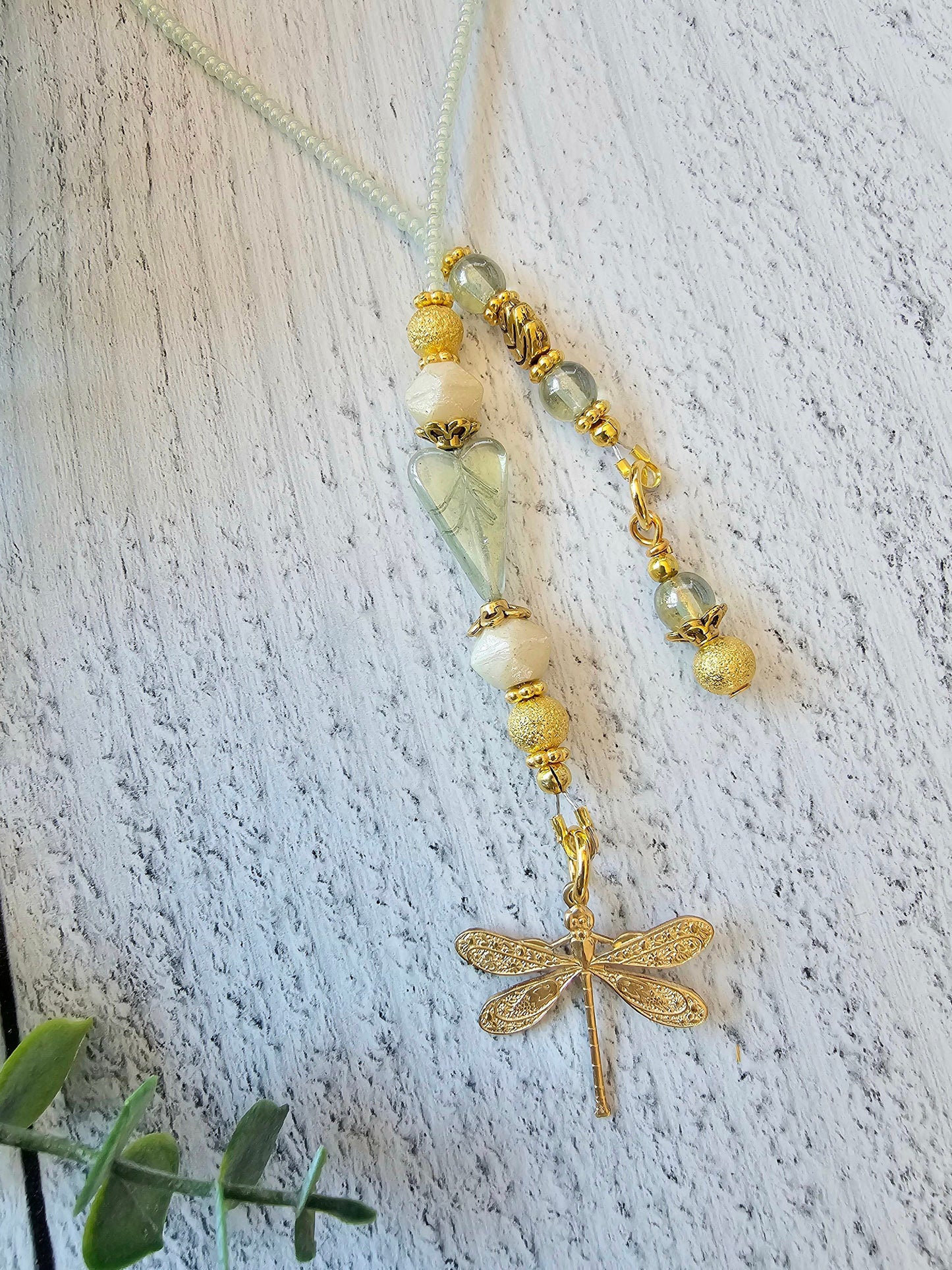 Dragonfly Beaded Bookmark, Gift for Readers and Book Lovers, Nature Theme