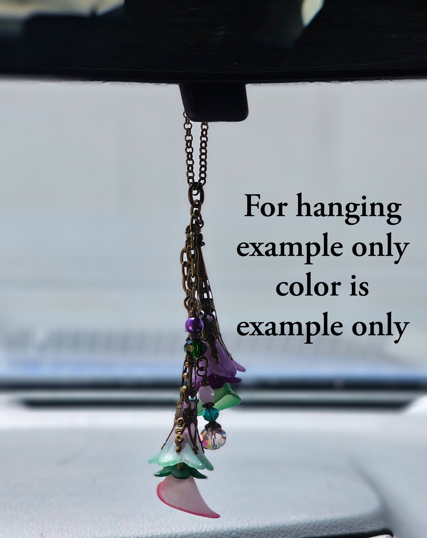 Boho Flower Car Charm, Hang on Read View Mirror, Gift for Her