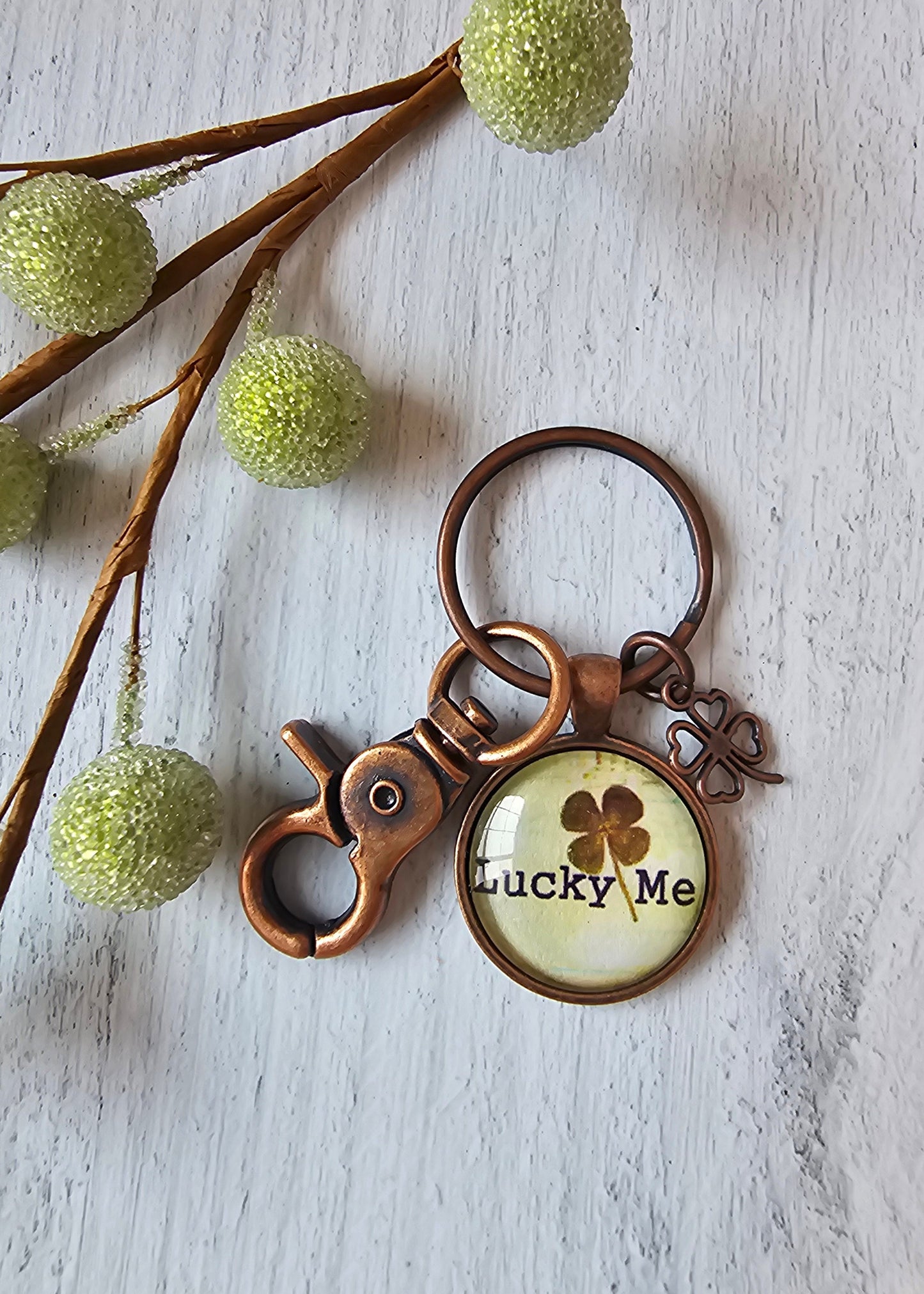 Lucky Keychain, Four Leaf Clover Keyring