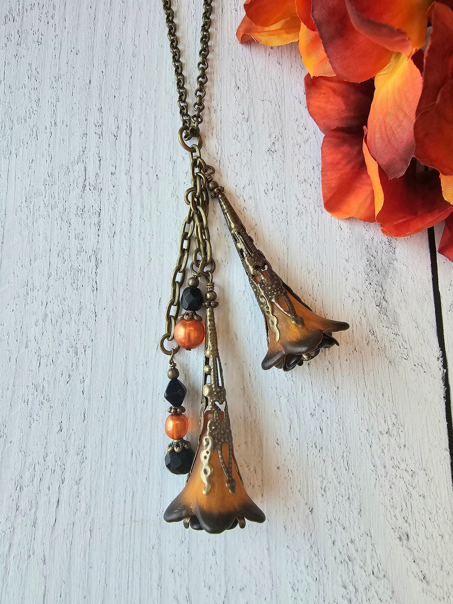 Gothic Style Halloween Car Charm, Black and Orange Vintage Style Mirror Charm, Treat Yourself