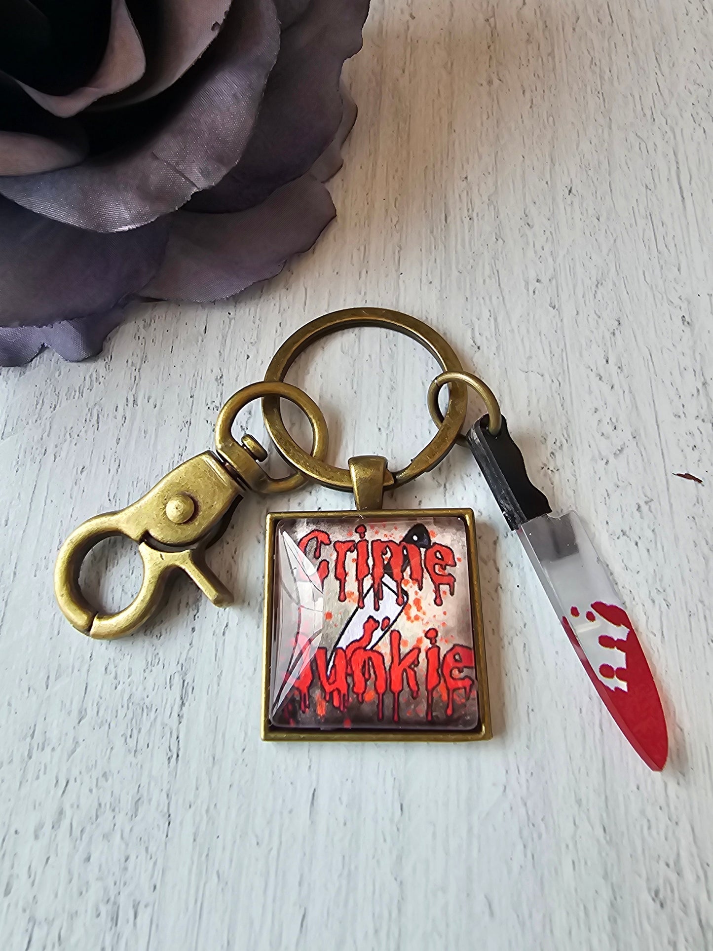 Crime Junkie True Crime Lover Keychain, Reader Gift