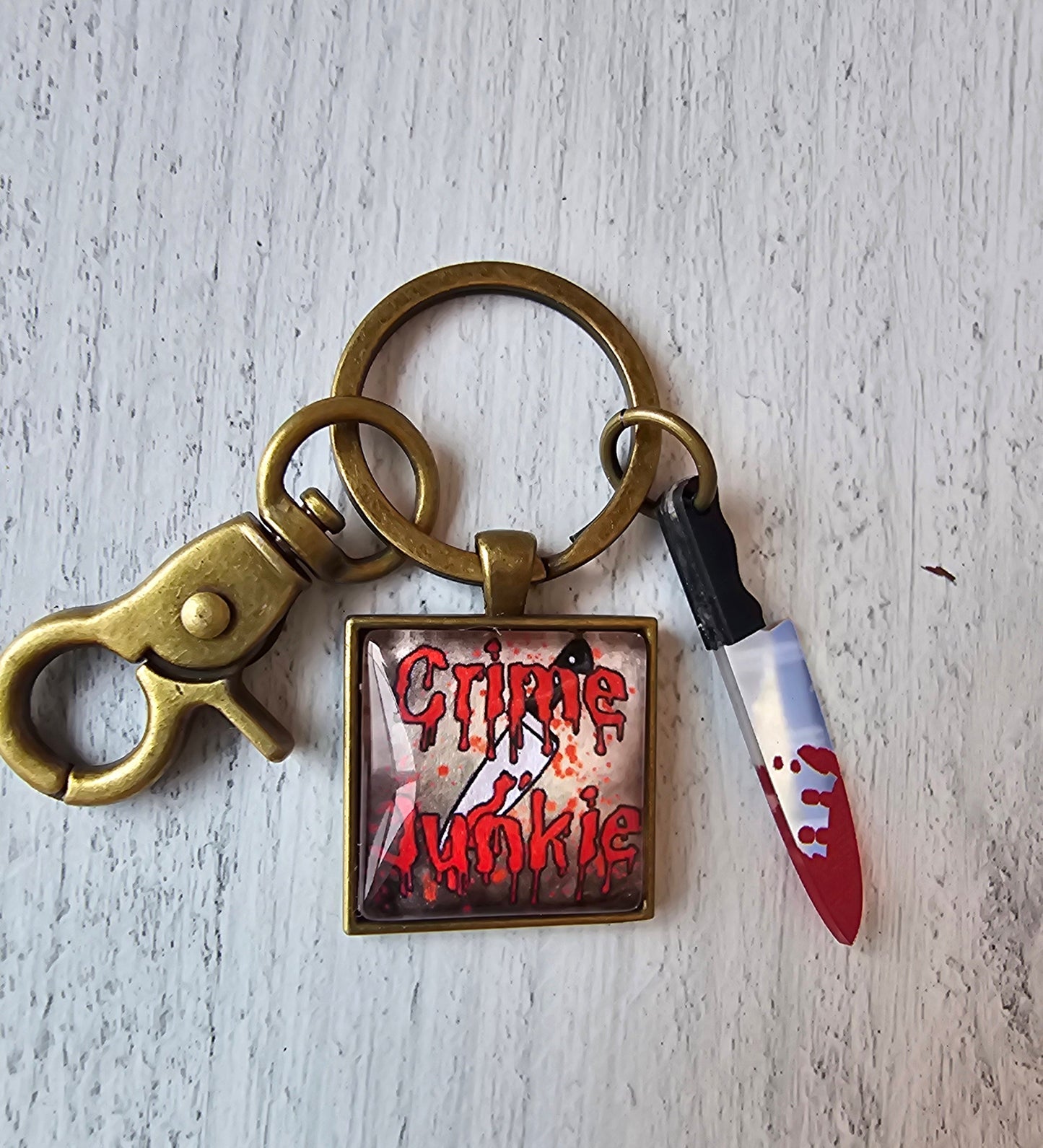 Crime Junkie True Crime Lover Keychain, Reader Gift