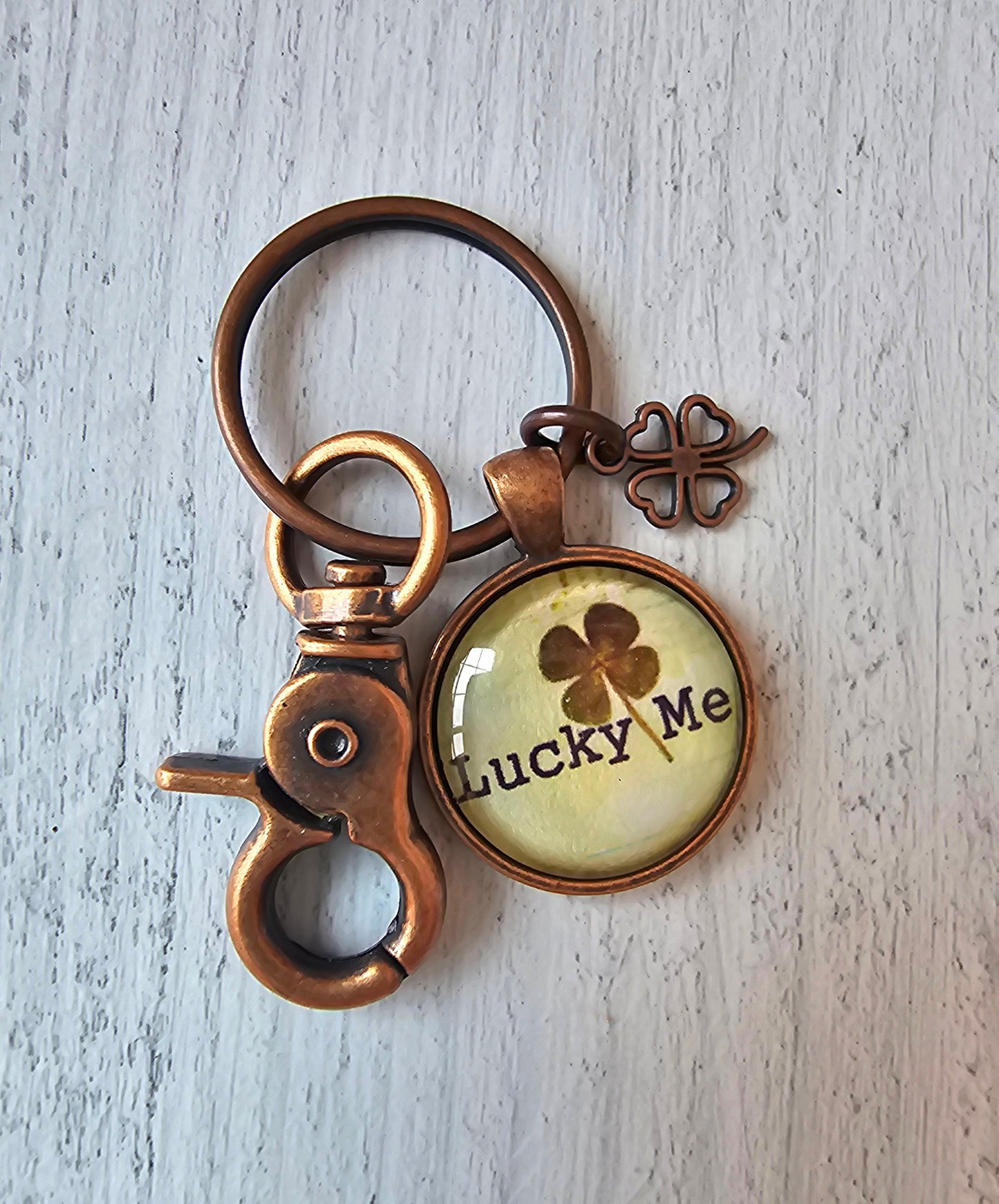 Lucky Keychain, Four Leaf Clover Keyring