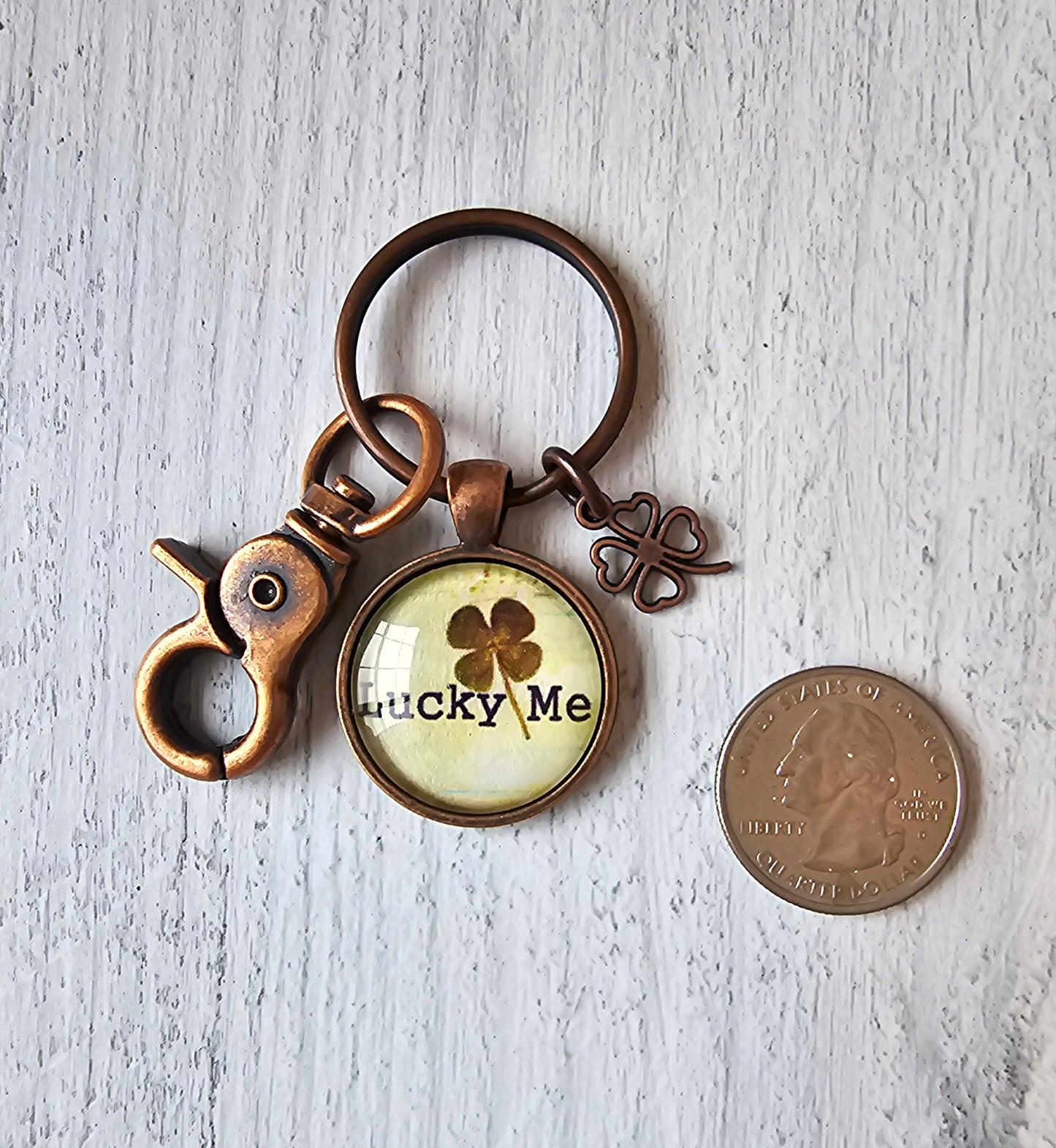 Lucky Keychain, Four Leaf Clover Keyring