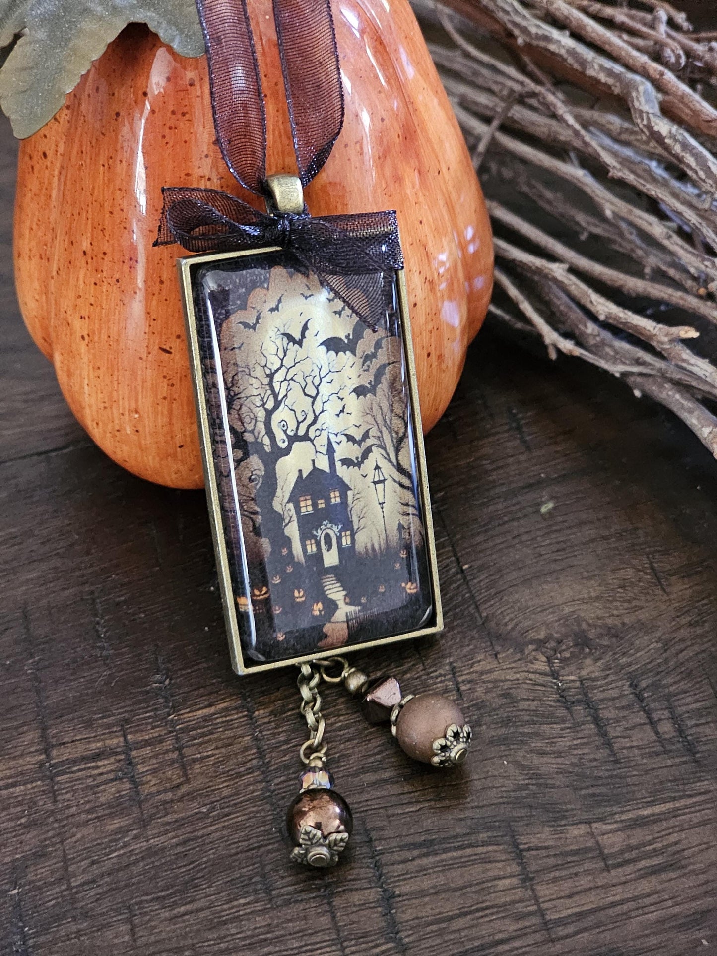 Spooky Haunted House Halloween Ornament, Horror Decor