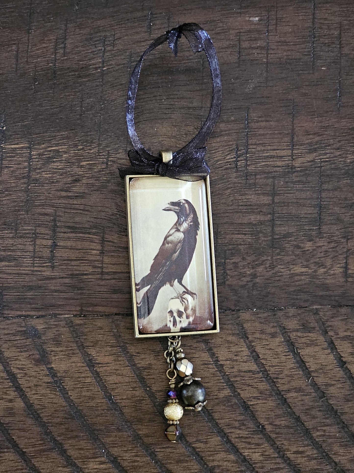 Raven Halloween Ornament, Horror Themed Decor