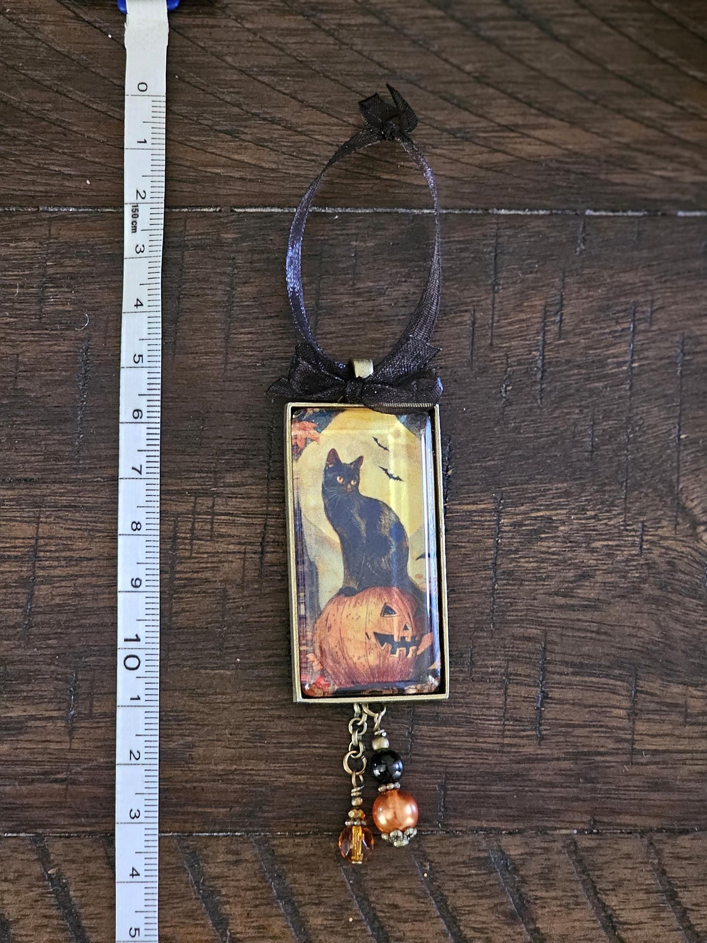 Black Cat Halloween Ornament, Spooky Themed Decor