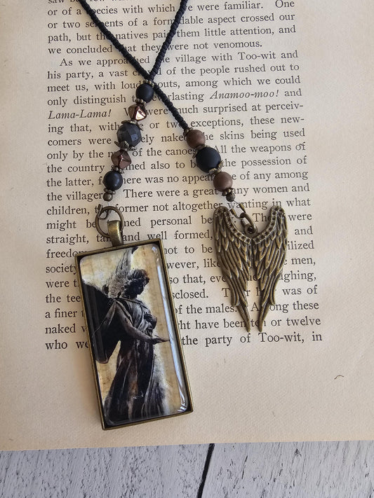 Archangel Bookmark, Concrete Angel, Gothic Grave Marker Bookmark, Reader Gift