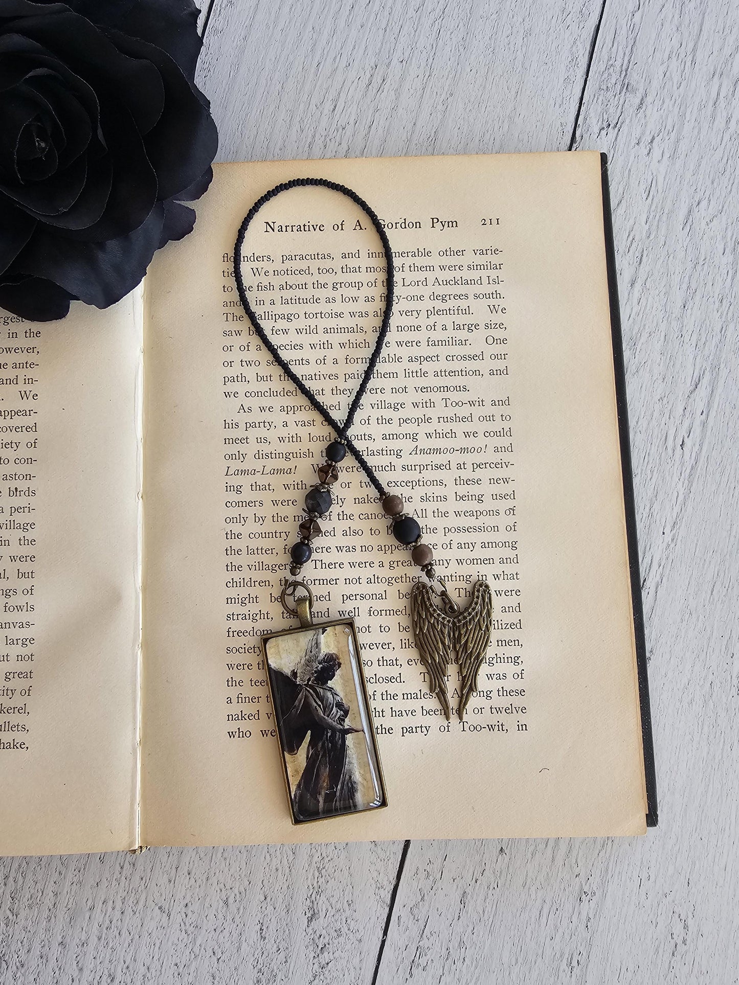 Archangel Bookmark, Concrete Angel, Gothic Grave Marker Bookmark, Reader Gift