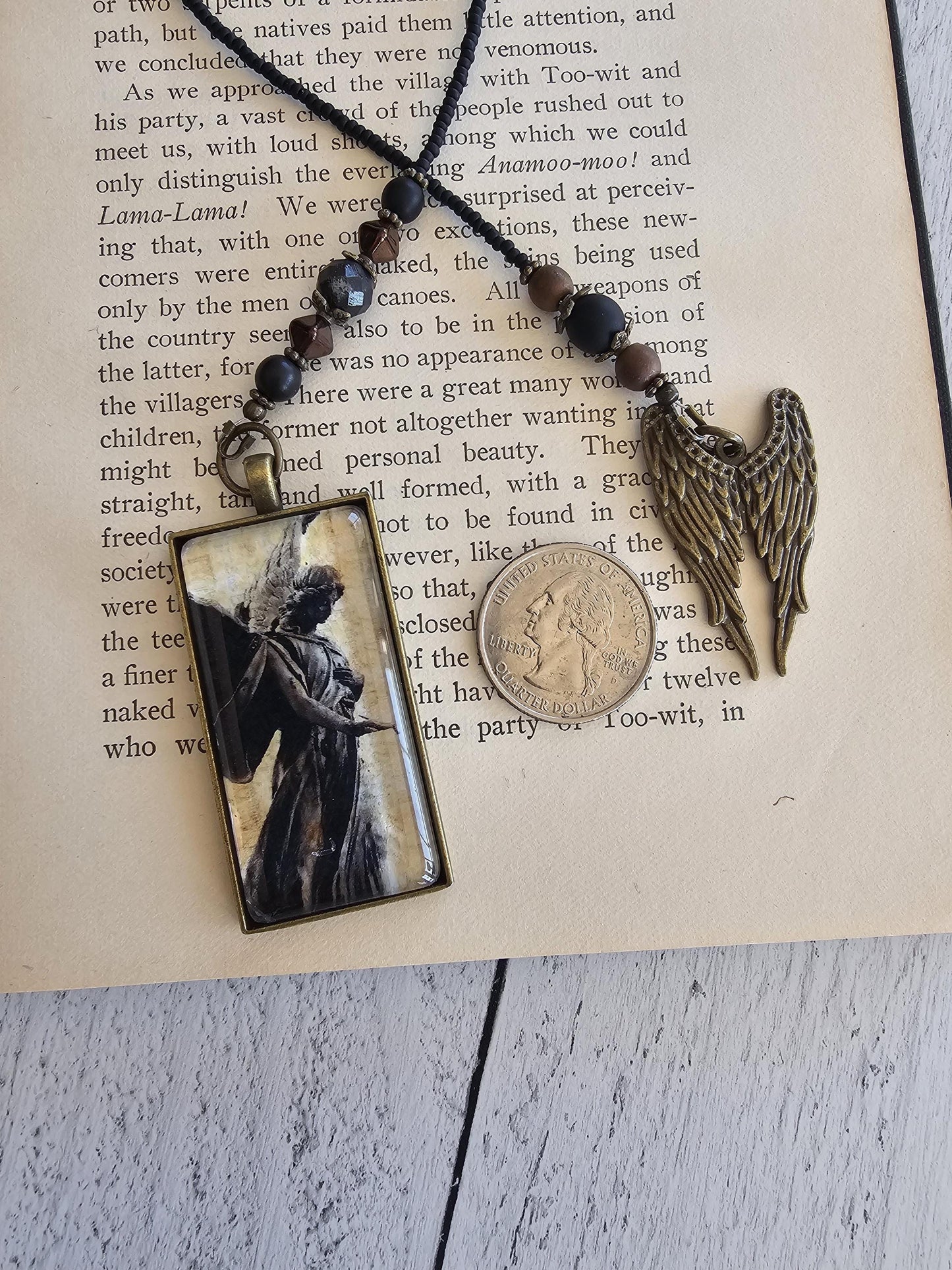 Archangel Bookmark, Concrete Angel, Gothic Grave Marker Bookmark, Reader Gift