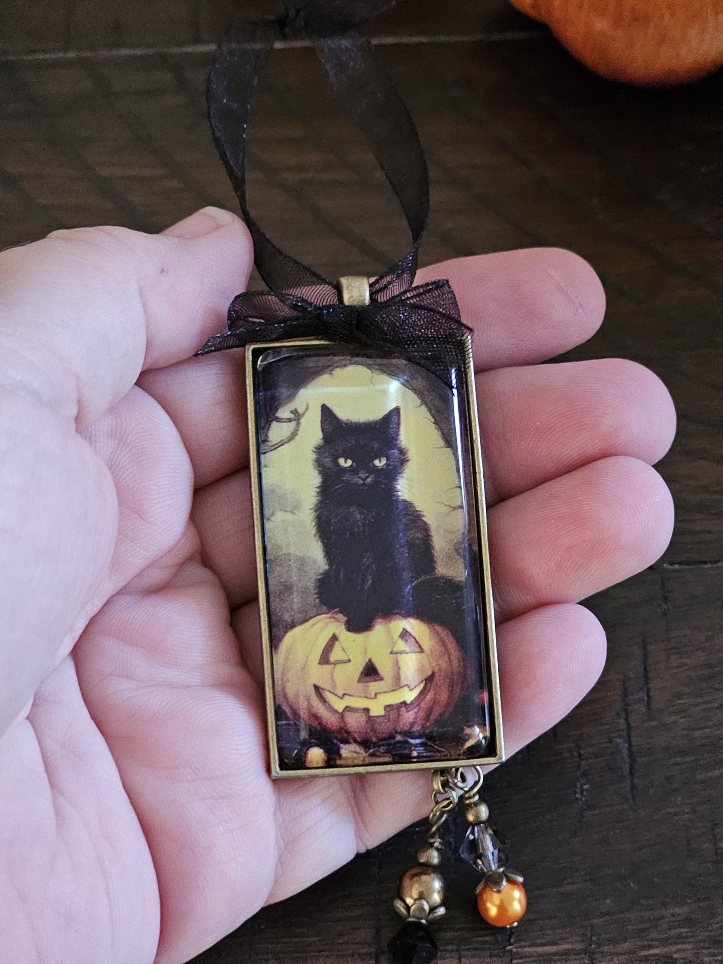 Black Cat Ornament, Halloween Decor