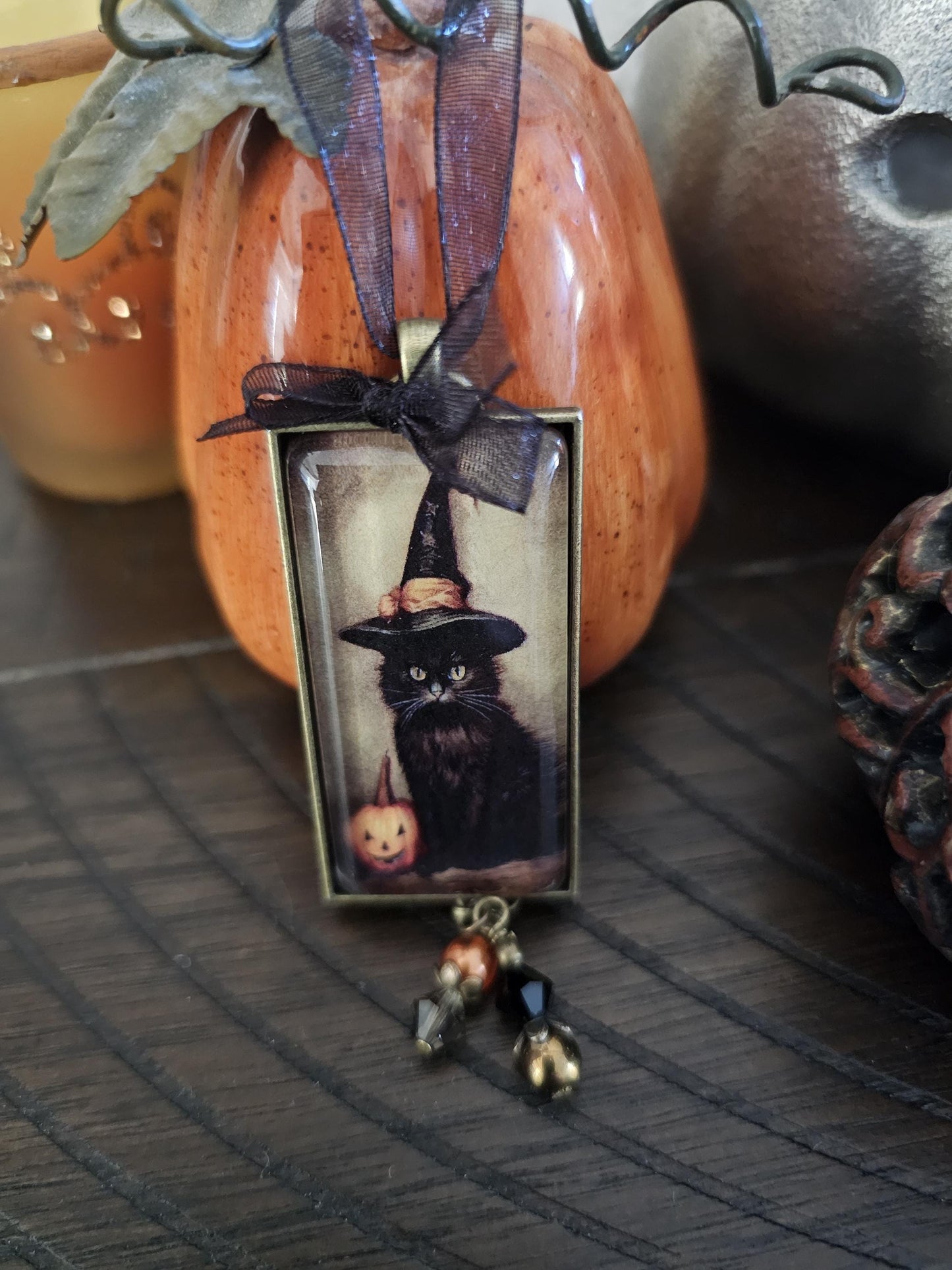 Black Cat Ornament, Halloween Decor