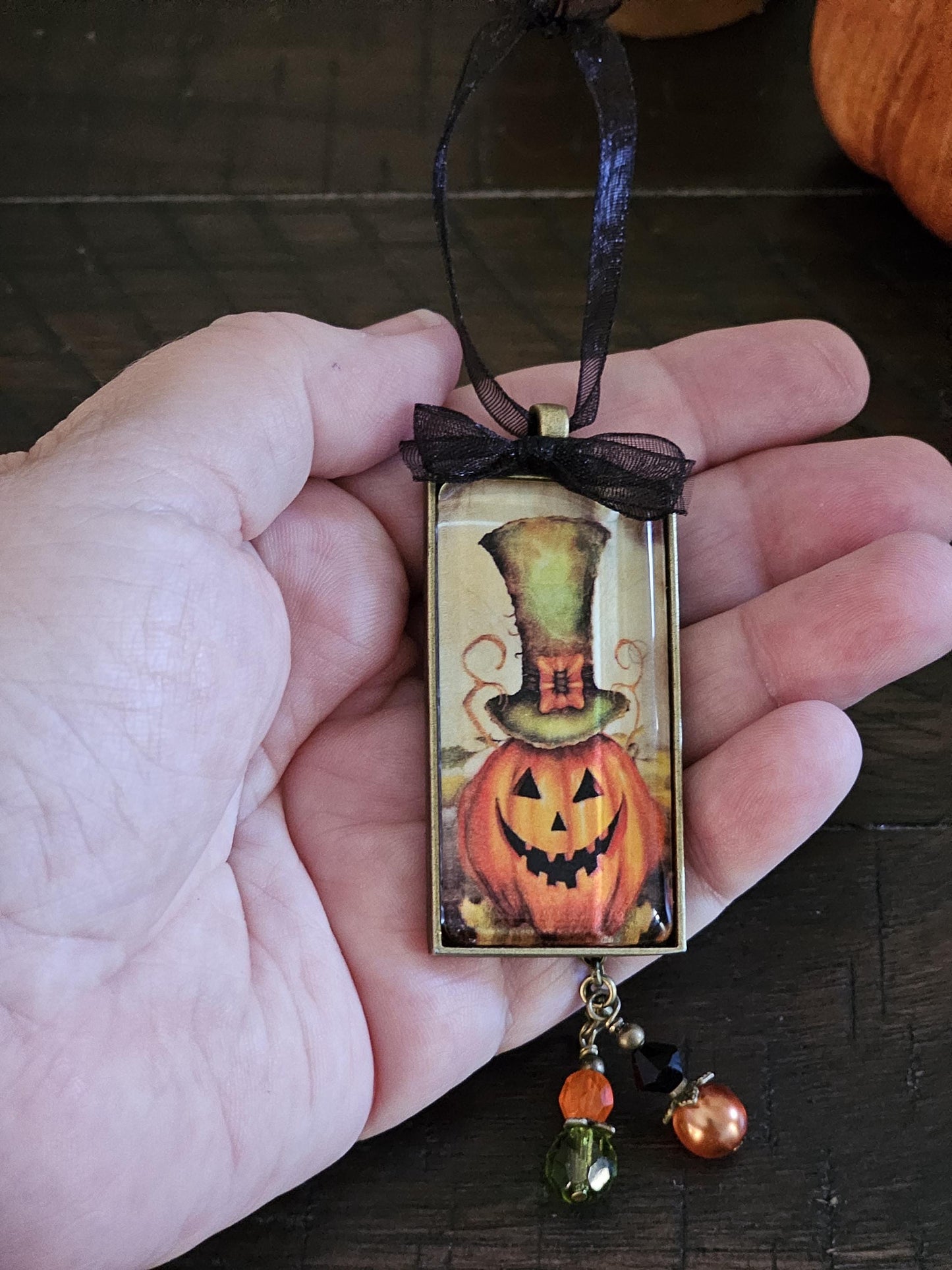 Jack-O-Lantern Ornament, Halloween Pumpkin Decor