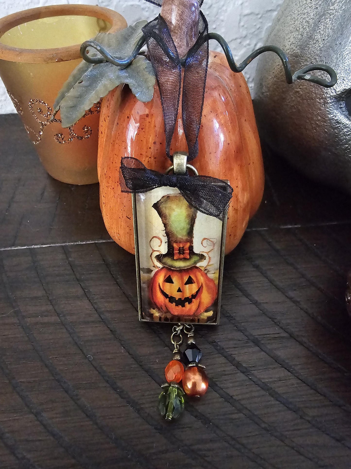 Jack-O-Lantern Ornament, Halloween Pumpkin Decor