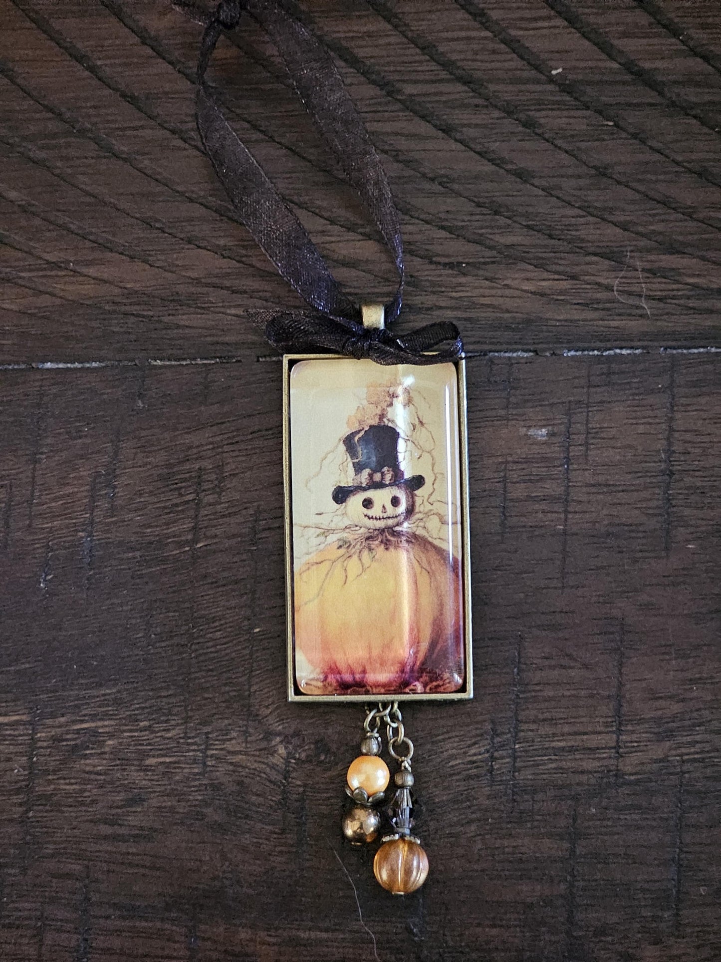 Whimsical Pumpkin Ornament, Halloween Decor