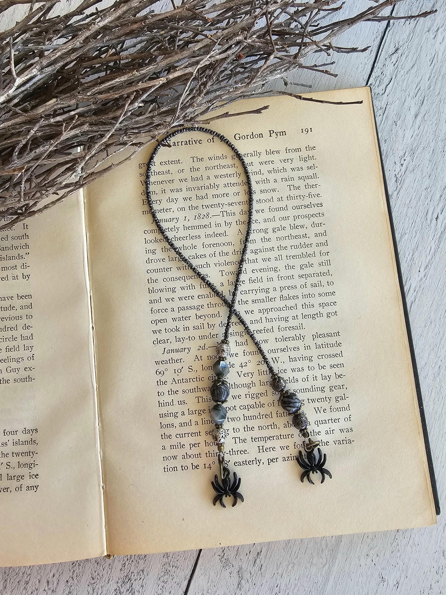 Spider Bookmark, Spider Book Thong, Halloween Accessory