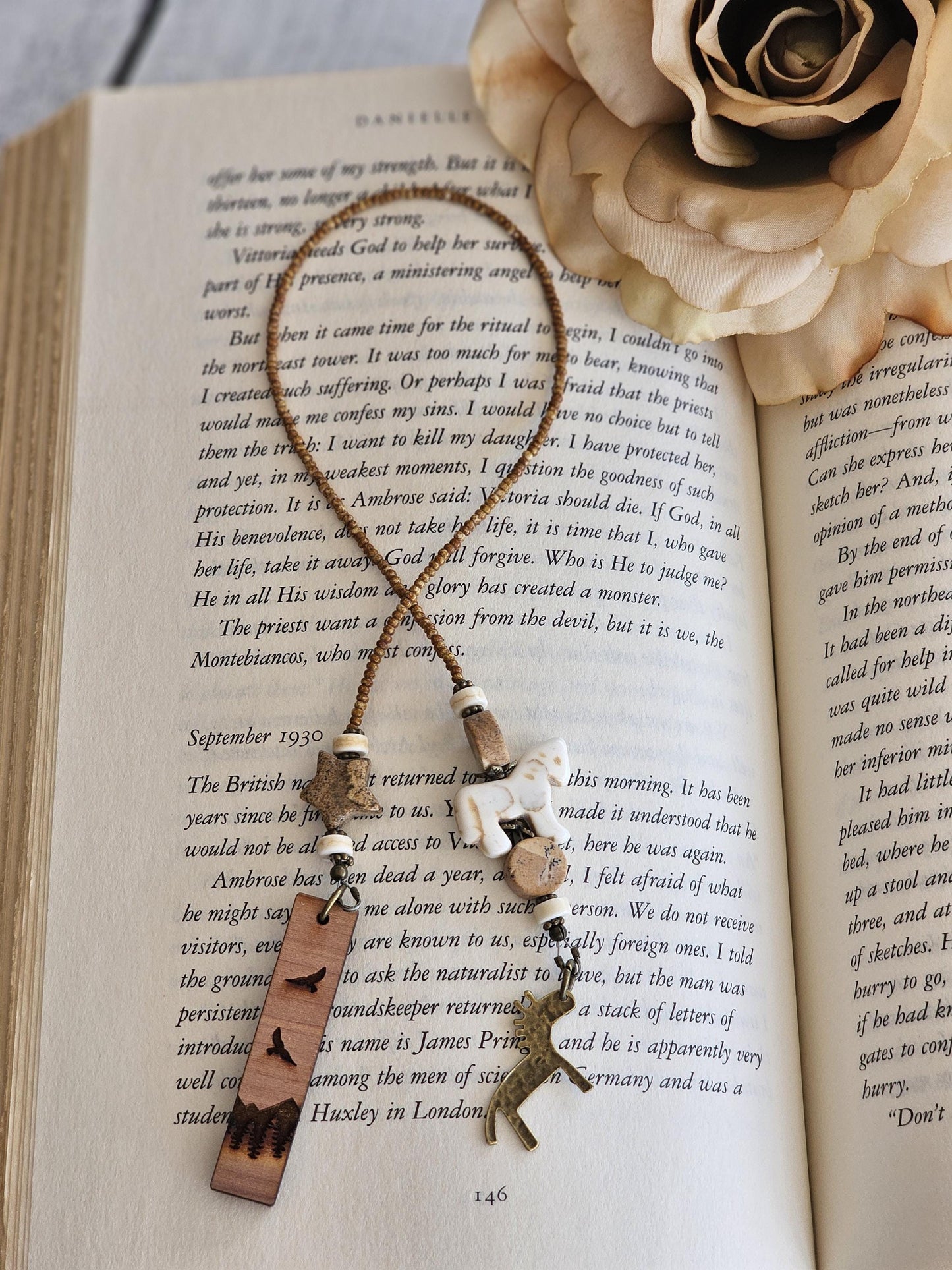 Magnesite Horse Bookmark, Western Gemstone Book Lover Gift