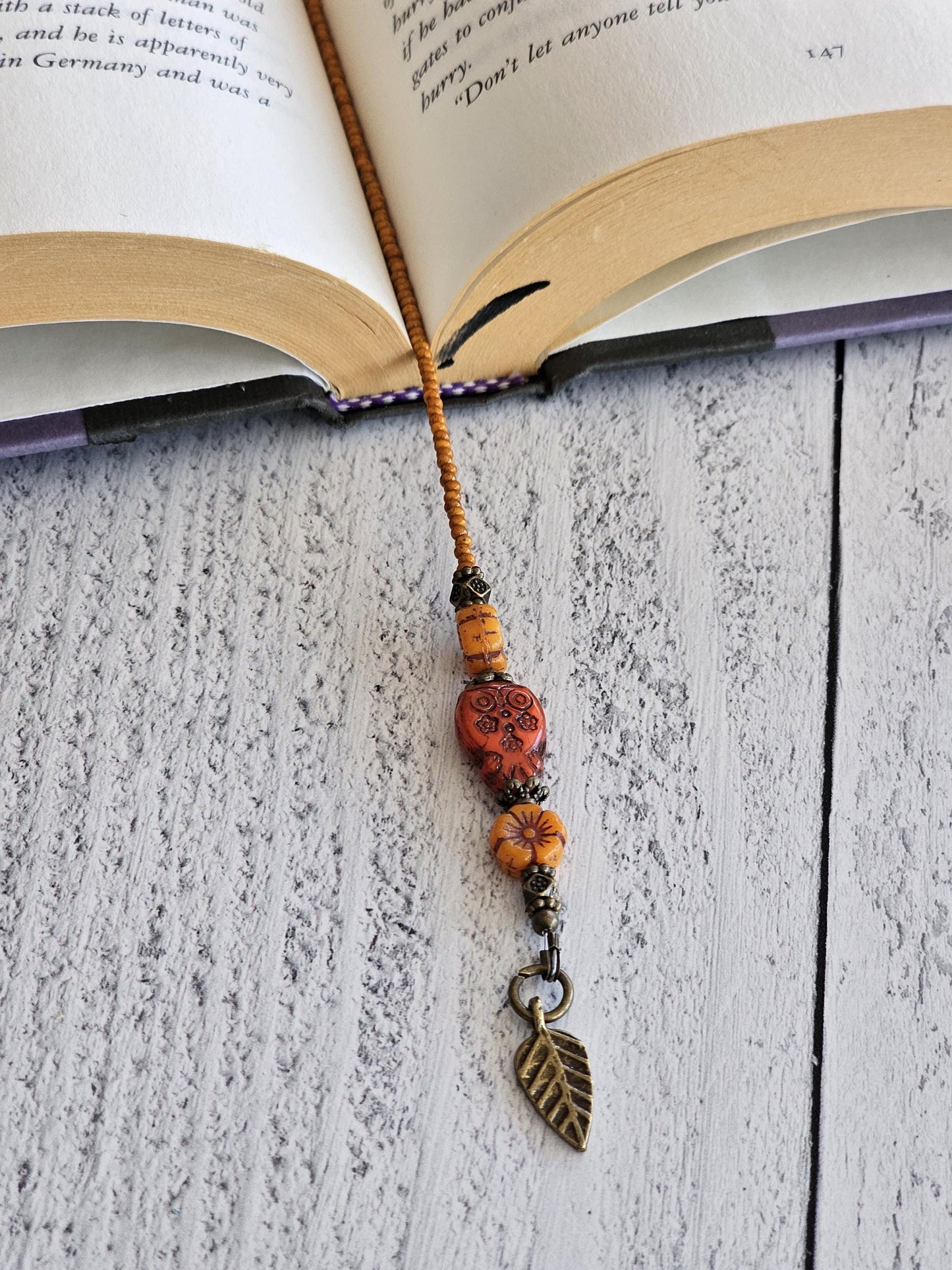 Boho Owl Beaded Bookmark, Autumn Themed Reader Gift