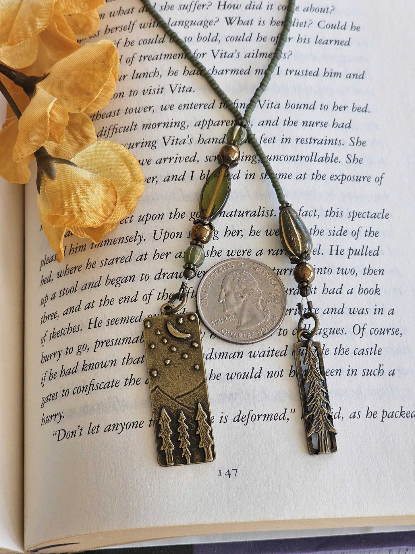 Mountain Forest Theme Bookmark, Nature Lover and Reader Gift