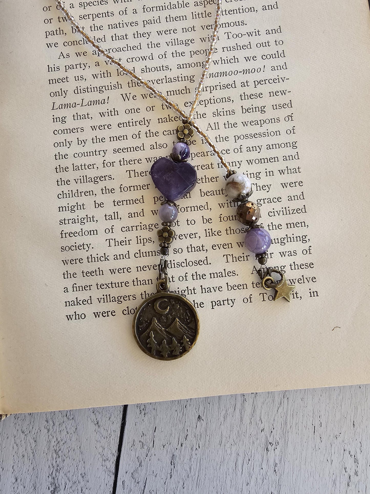 Amethyst Heart Bookmark, Gemstone Gift