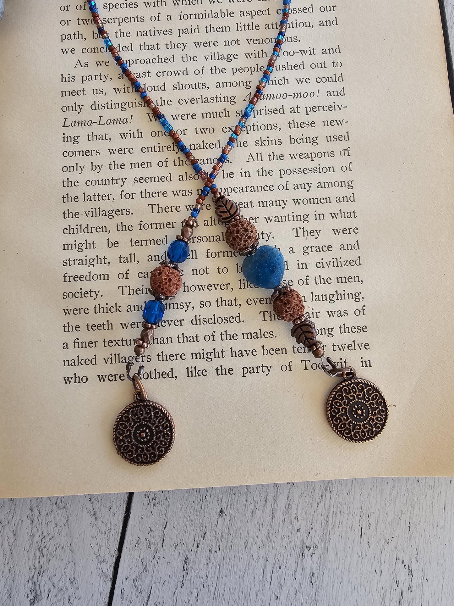 Apatite Heart Bookmark, Gemstone Gift