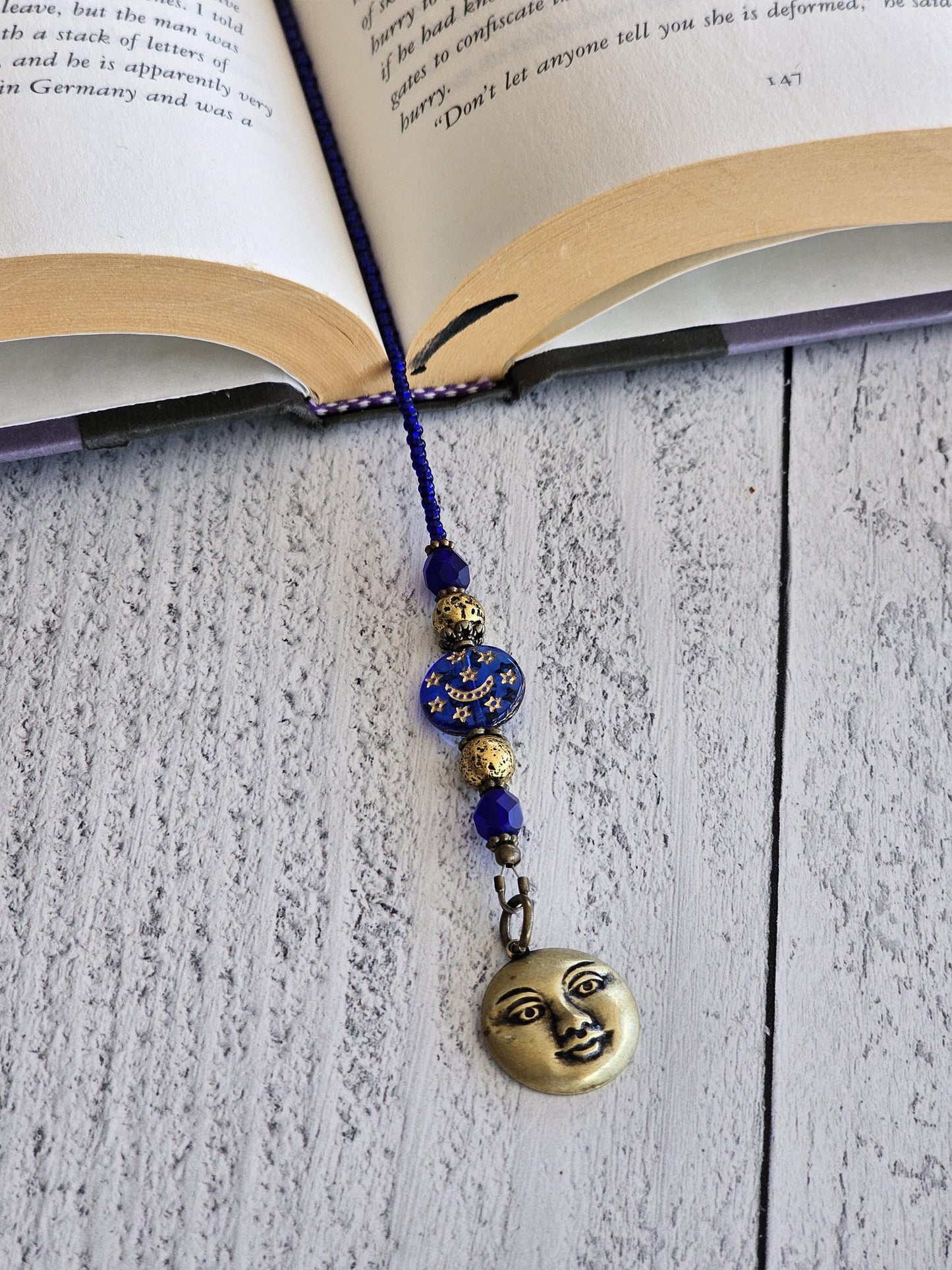 Blue Moon Beaded Bookmark Makes A Great Reader Gift Paired With Book