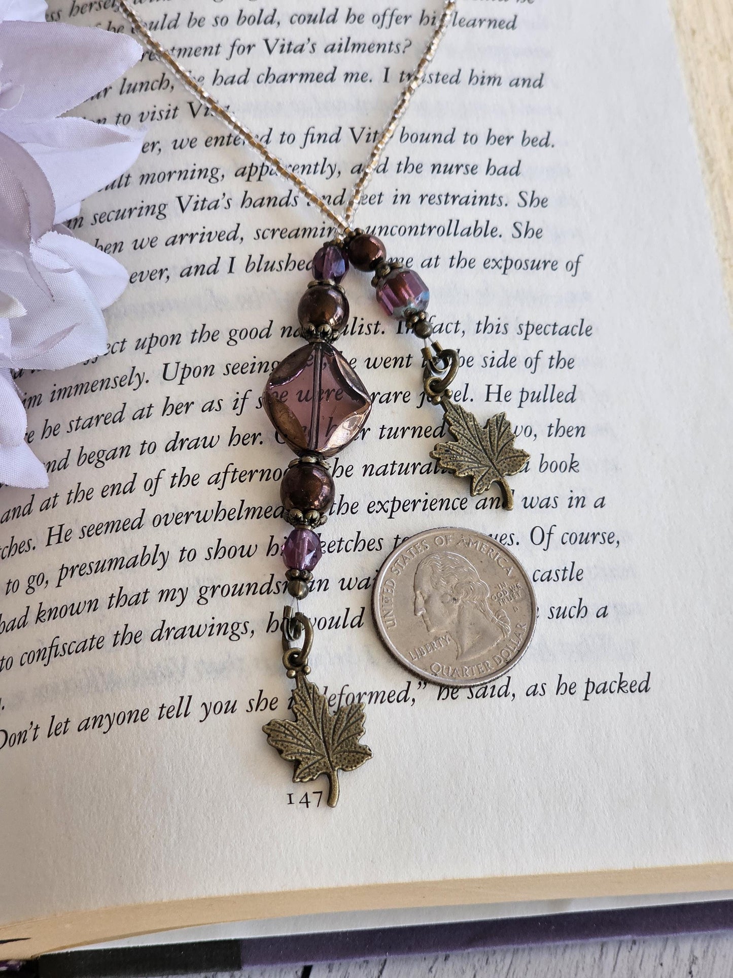 Nature Lover Reader Gift, Beaded Bookmarker