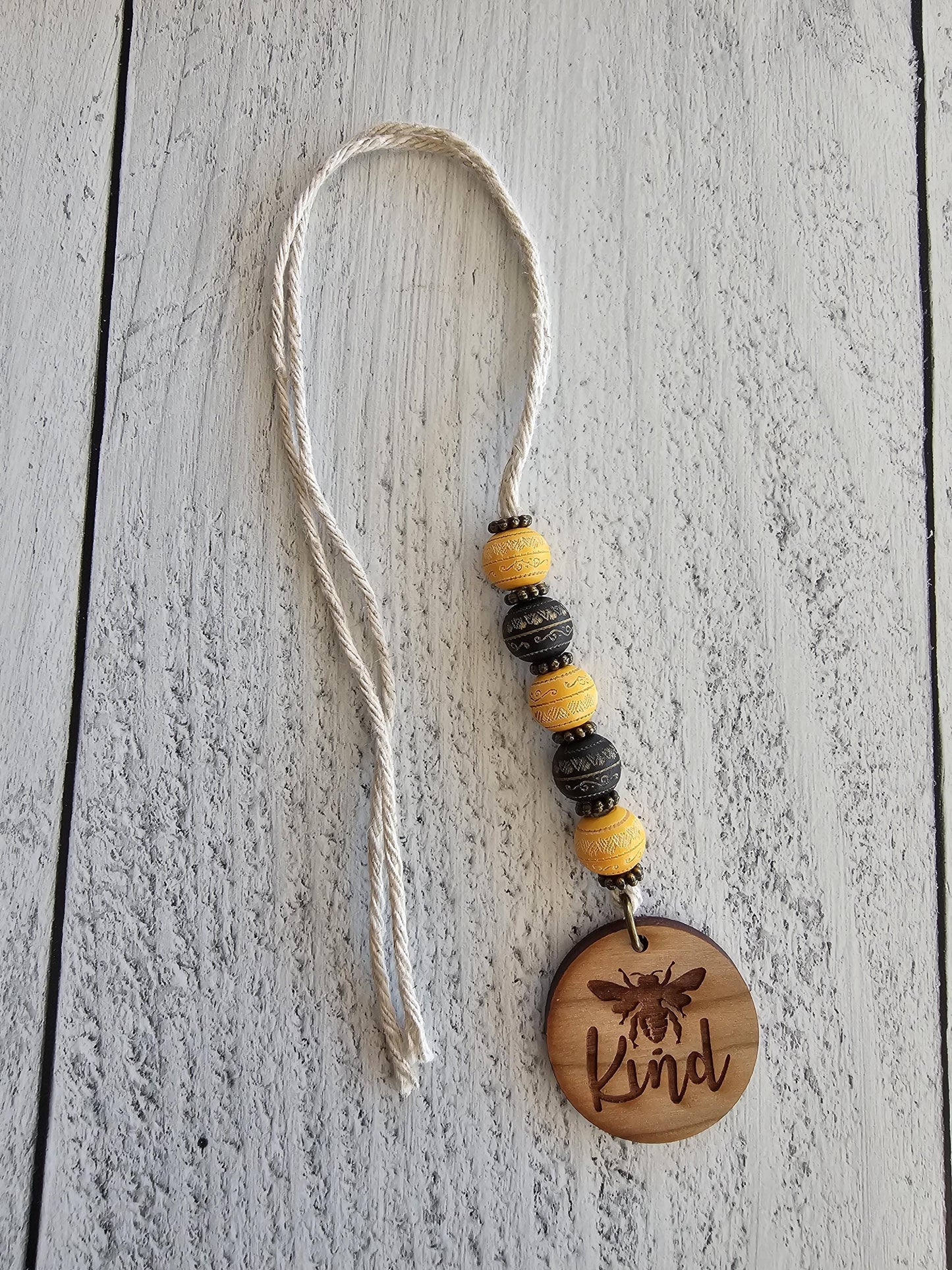 Boho Style Bee Kind Car Mirror Charm, Unique Nature Charm