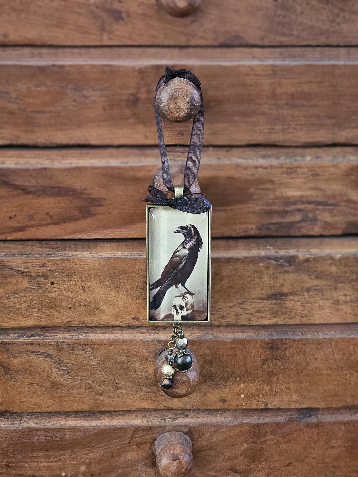 Raven Halloween Ornament, Horror Themed Decor